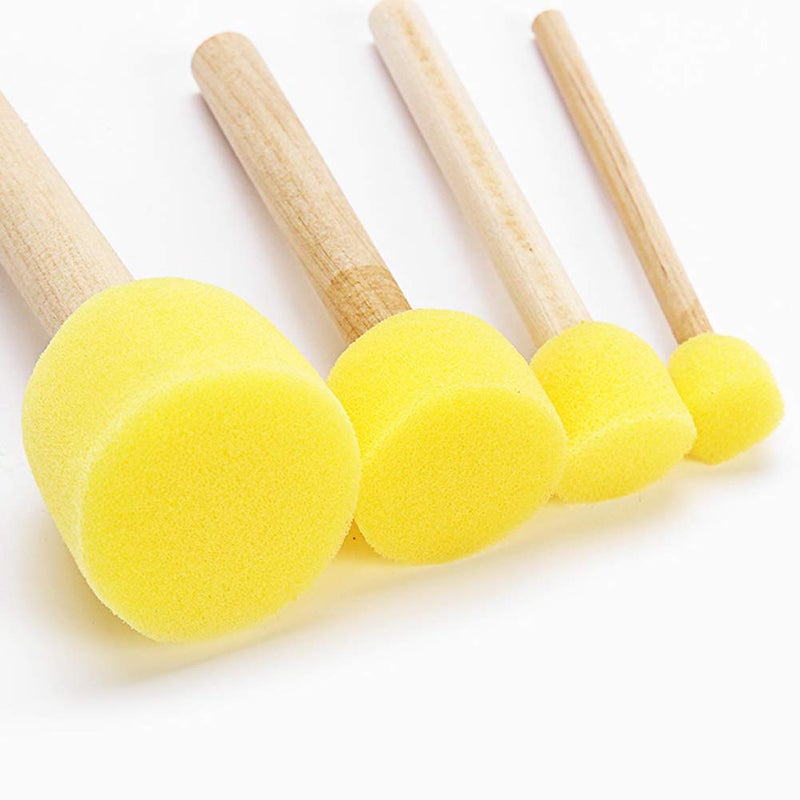 TORINALITAL 24-Pieces Paint sponges for Kids - Assorted Size Round Sponge Brushes for Painting - Foam Brushes for Painting - Paint Tools for Kids - Image 4
